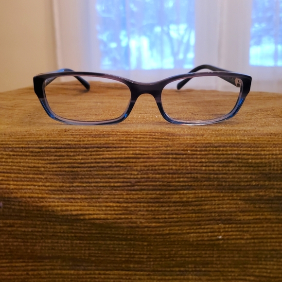 Authentic Prada Italy VPR 07N RY0-101 55-17-140 Gray/Blue Full Rim Eyeglasses Fr - Picture 4 of 11